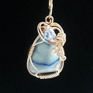 Blue & Gold Matching Necklace and Earrings